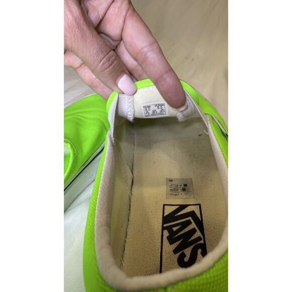 VANS Classic Canvas Slip-On Low Top Neon Green Unisex US Men 8 / Women 9.5 - Picture 9 of 10